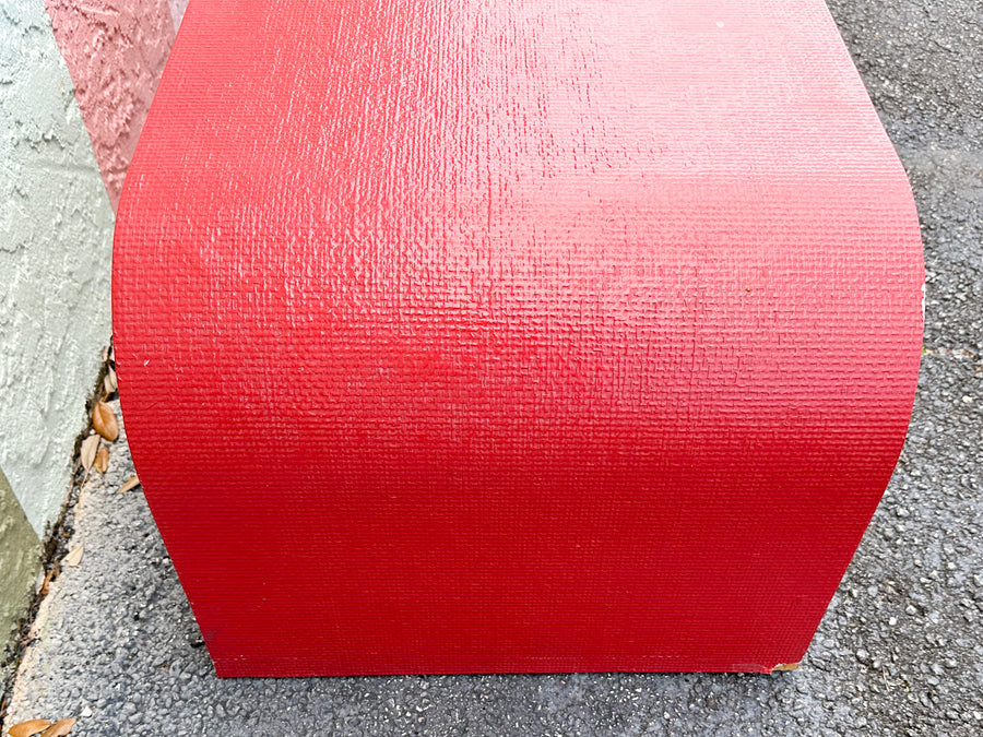 Red Hot Grasscloth Waterfall Coffee Table