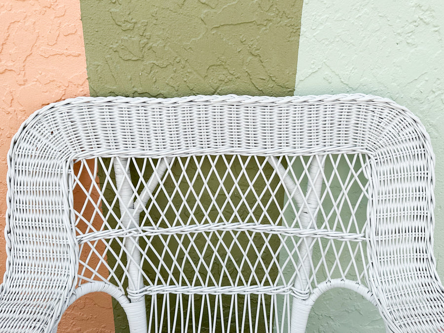 Pair of Braided Wicker Chic Lounge Chairs