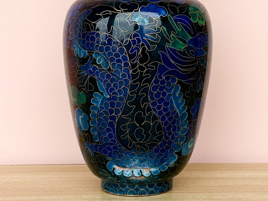 Blue Dragon Cloisonné Vase