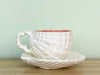 Set of Eight Shell Tea Cups and Saucers