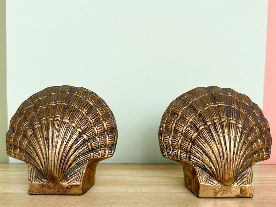 Pair of Brass Shell Bookends