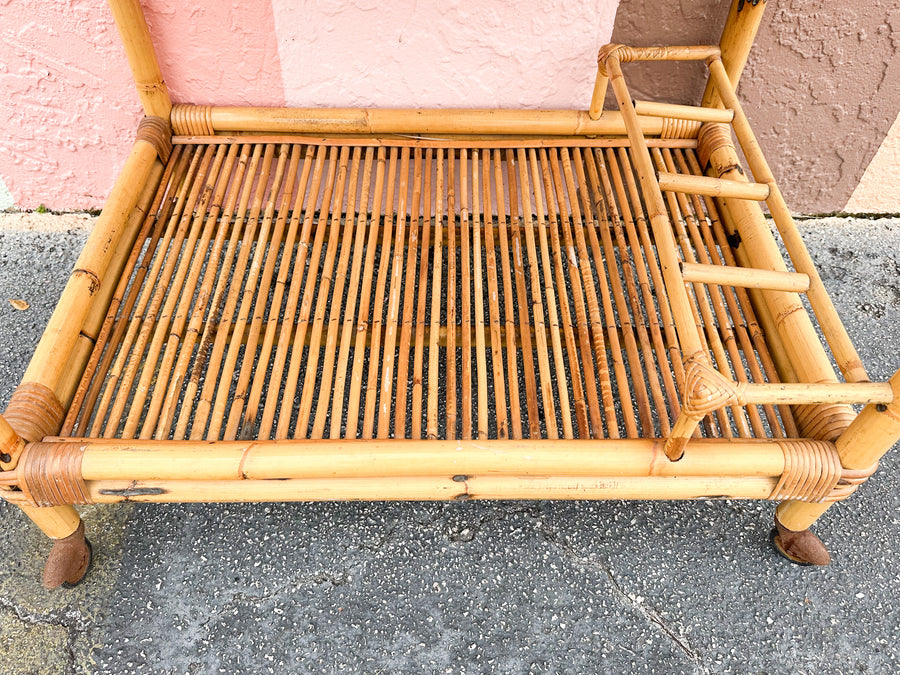 Old Florida Rattan Bar Cart