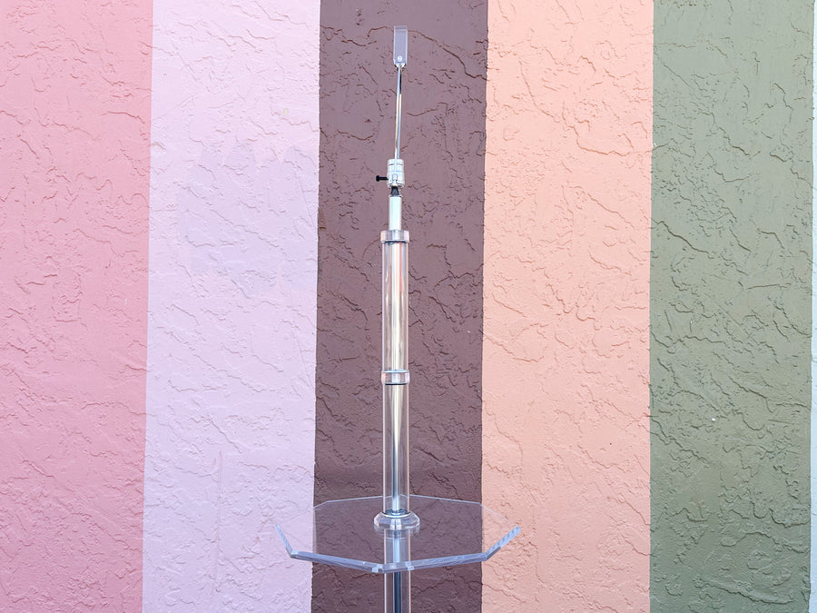 Fab Lucite Floor Lamp and Magazine Rack