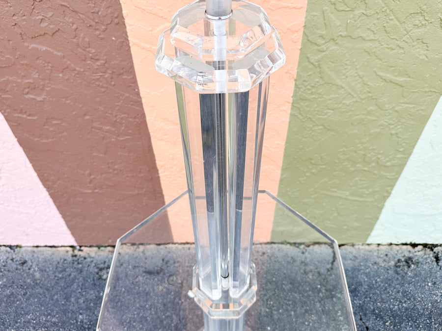 Karl Springer Style Lucite Table Lamp