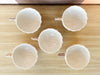 Set of Five Seashell Teacups and Saucers