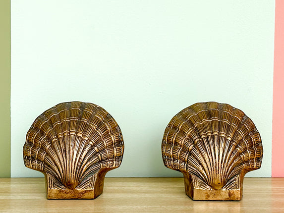 Pair of Brass Shell Bookends