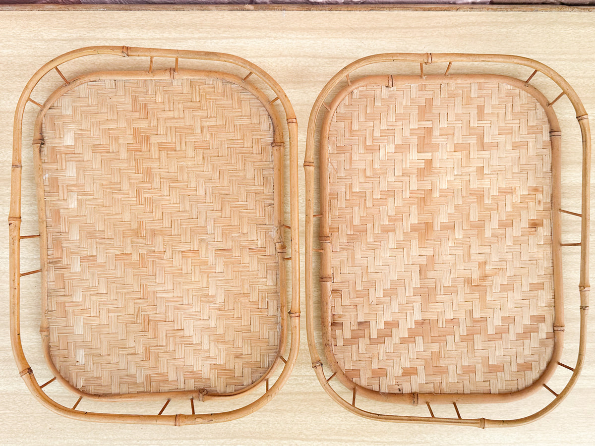 Pair of Petite Bamboo Trays