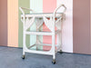 Palm Frond Rattan Bar Cart