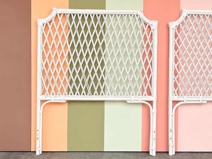 Pair of Lattice Love Twin Headboards