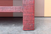 Red Linen Wrapped Coffee Table