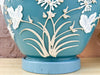 Pair of Robin Egg Blue Floral Icing Lamps