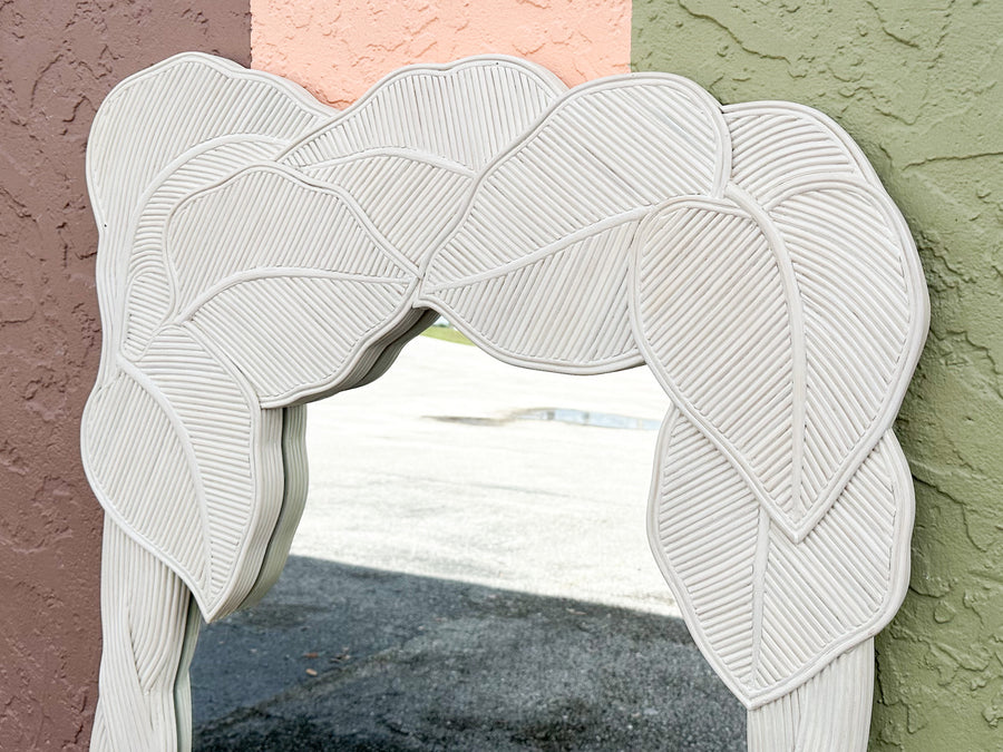 Coastal Chic Pencil Reed Palm Frond Mirror