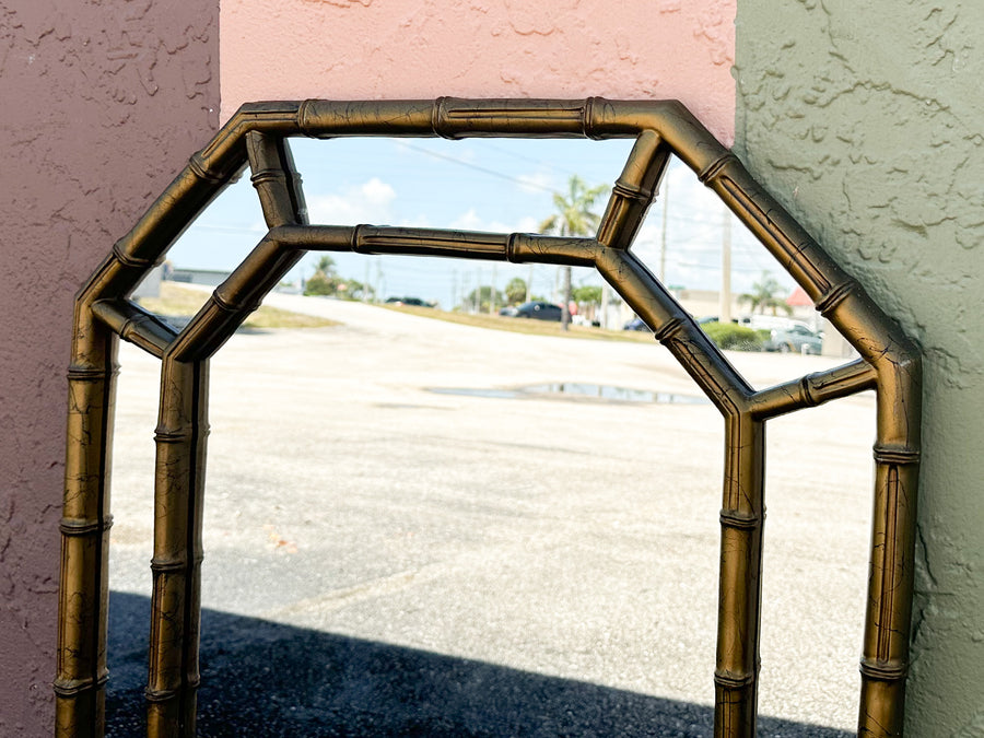 Faux Bamboo Octagon Mirror