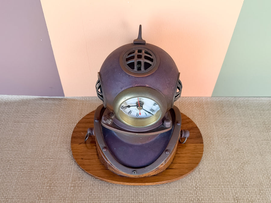 Bronze Dive Helmet Desk Clock