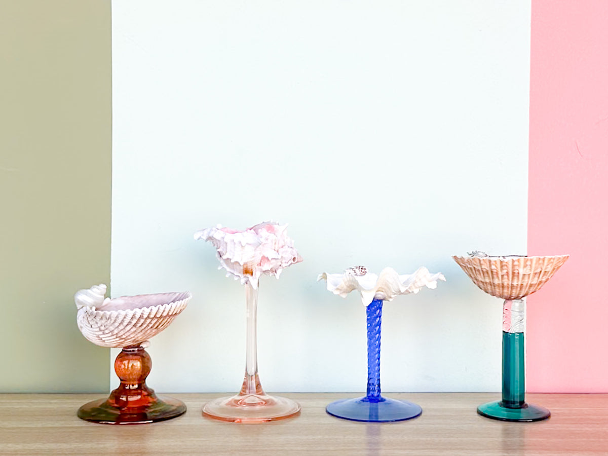 Set of Four Colorful Shell Coupes