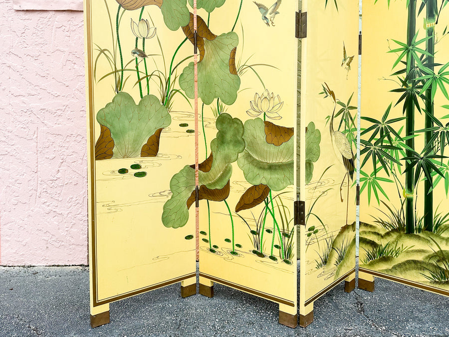 Yellow and Green Chinoiserie Screen