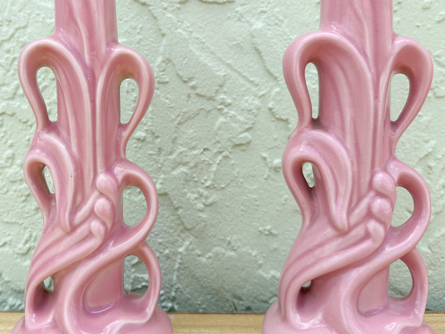 Pair of Pink Chic Art Deco Lamps