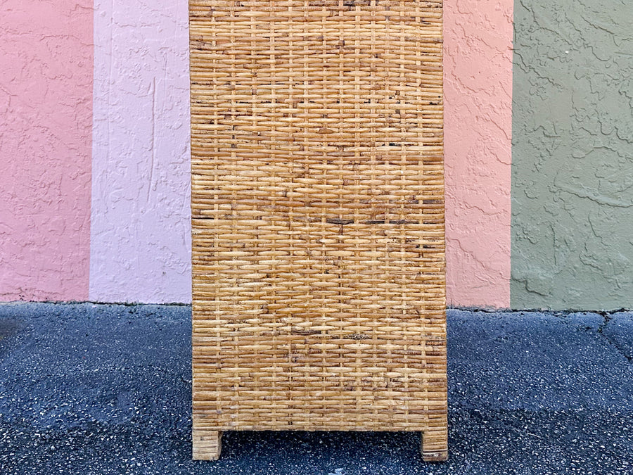 Island Style Rattan Wrapped Tall Chest