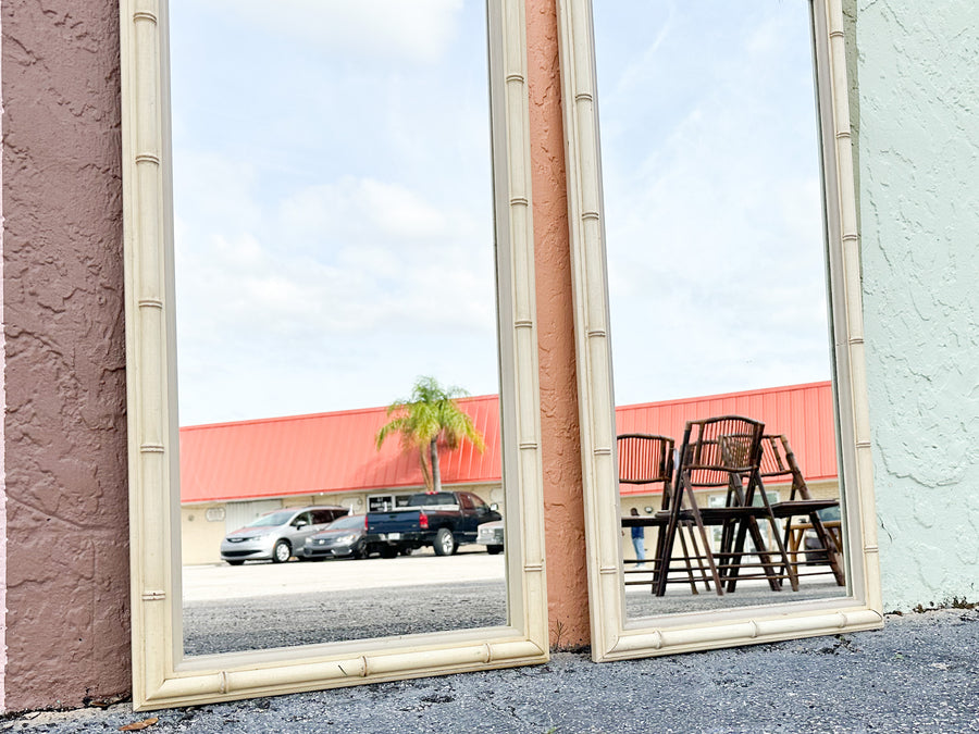 Pair of Henry Link Faux Bamboo Mirrors