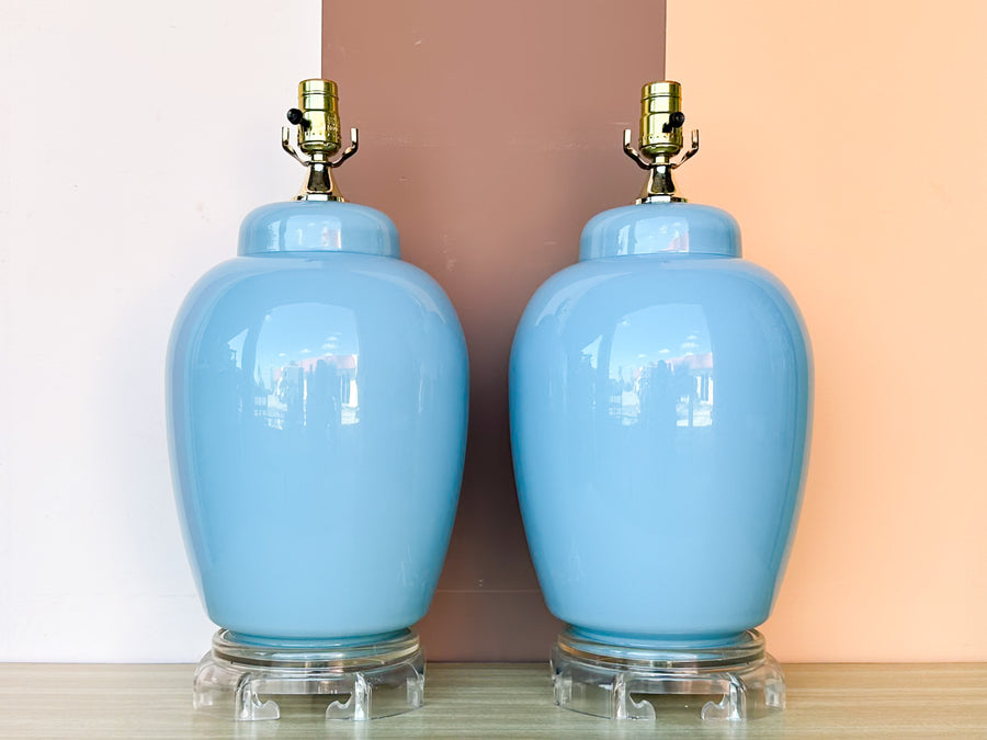 Pair of Sky Blue Lamps