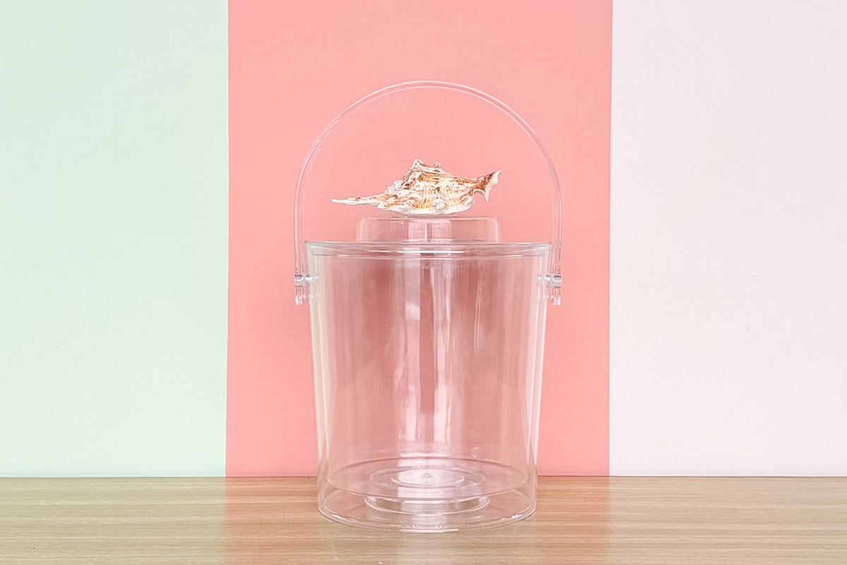 Brown Spider Shell Lucite Ice Bucket