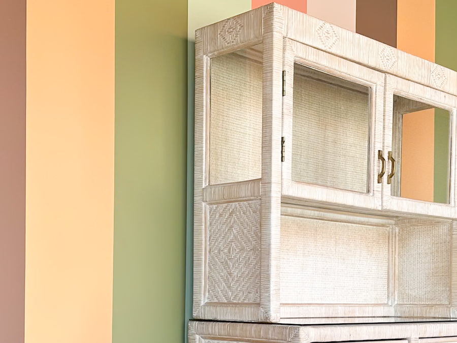 Coastal Rattan Wrapped Hutch