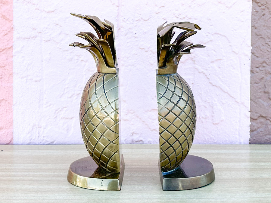 Brass Pineapple Bookends