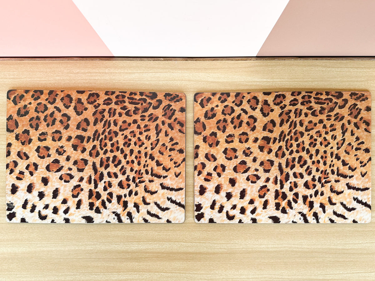 Set of Four Lynn Chase Cheetah Placemats