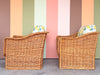 The Wicker Works Pair of Braided Rattan Lounge Chairs