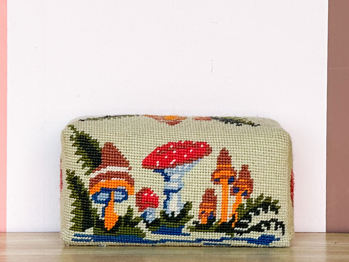 Mushroom Needlepoint Doorstop