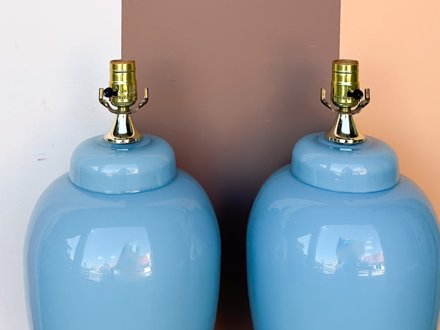 Pair of Sky Blue Lamps