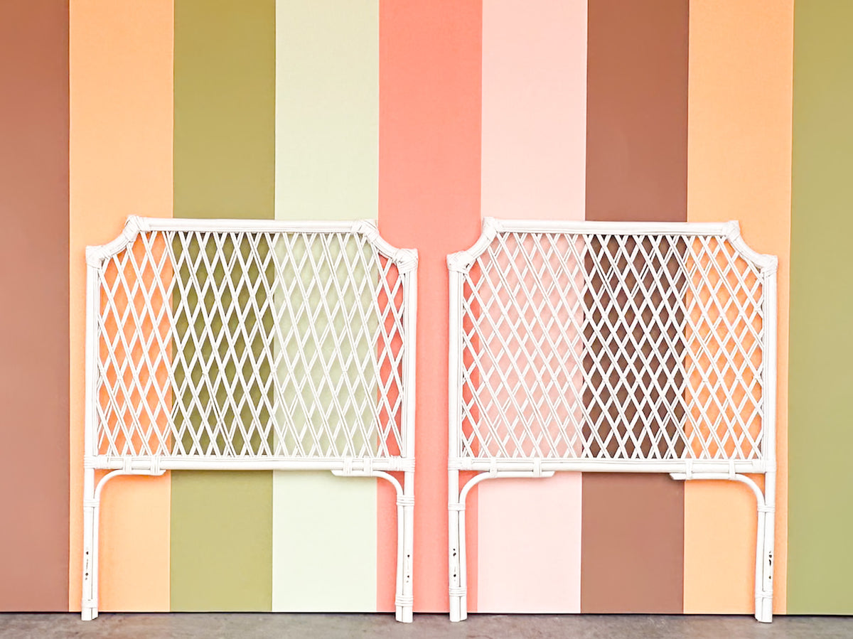 Pair of Lattice Love Twin Headboards