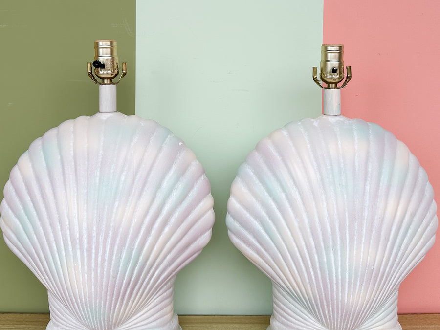 Pair of Pastel Shell Lamps