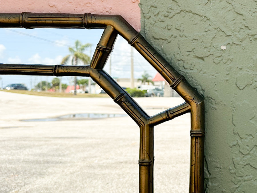 Faux Bamboo Octagon Mirror