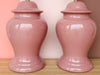 Pair of Pretty Pink Ginger Jar Lamps
