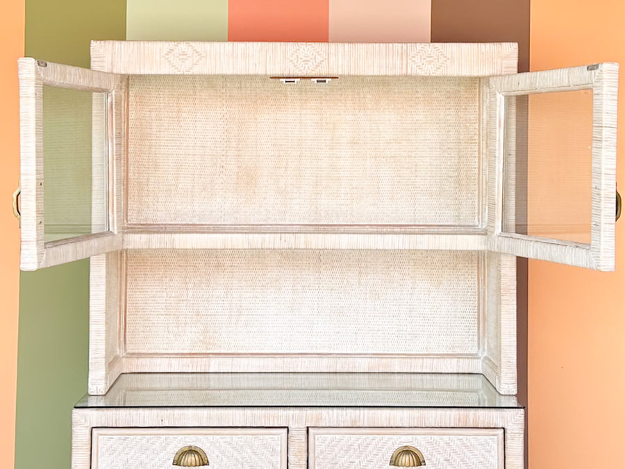 Coastal Rattan Wrapped Hutch