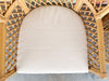 Pair of High Back Rattan Lattice Chairs