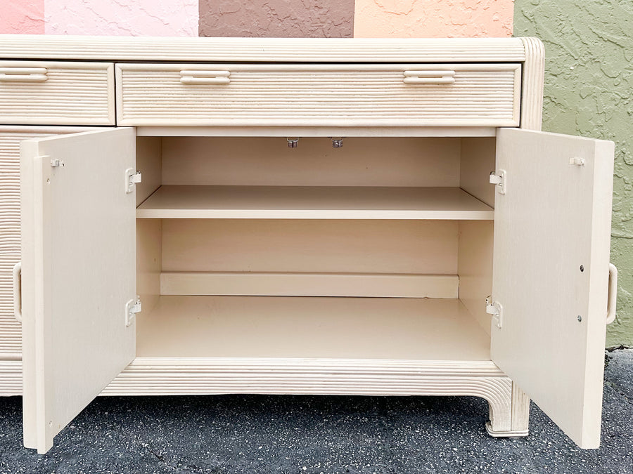 Coastal Pencil Reed Rattan Credenza