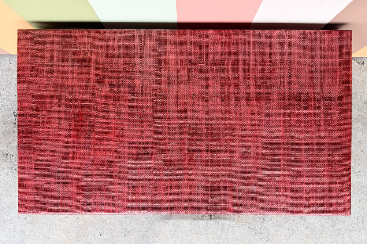 Red Linen Wrapped Coffee Table