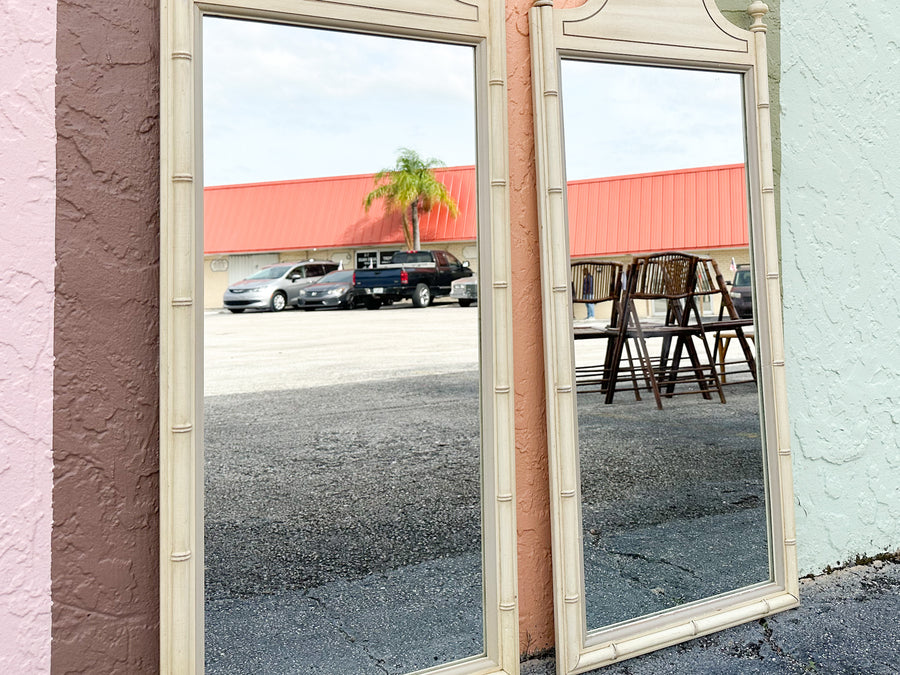 Pair of Henry Link Faux Bamboo Mirrors
