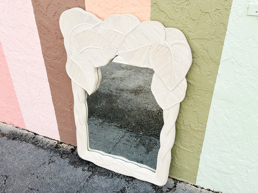 Coastal Chic Pencil Reed Palm Frond Mirror