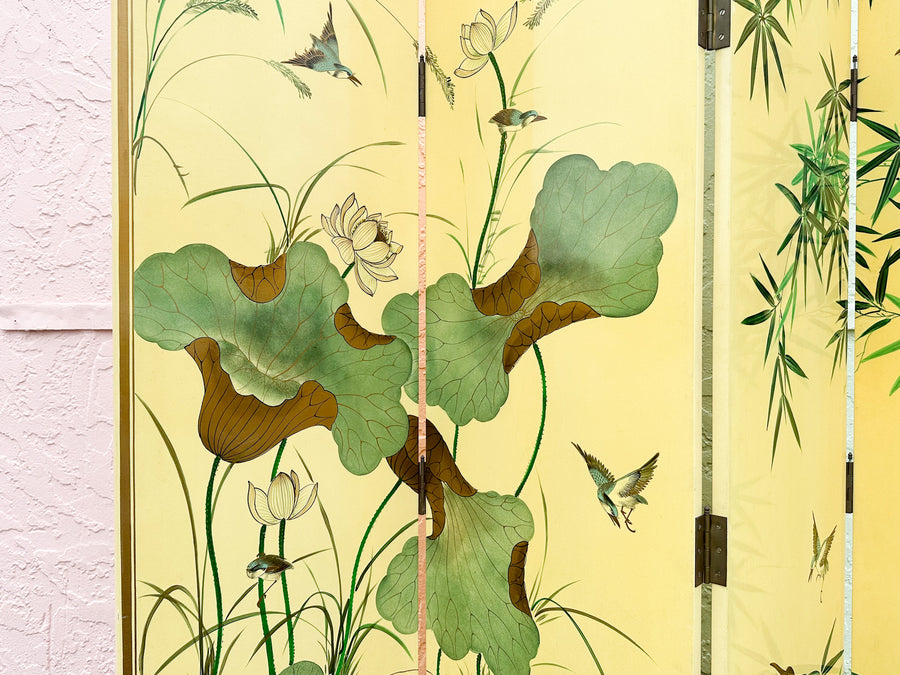 Yellow and Green Chinoiserie Screen