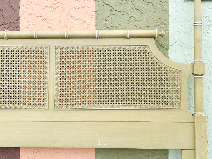 Faux Bamboo and Cane Queen Headboard