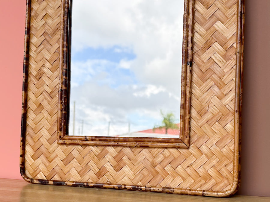 Petite Island Style Woven Mirror