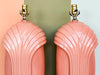 Pair of Coral Art Deco Lamps