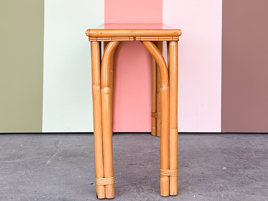 Petite Old Florida Rattan Console