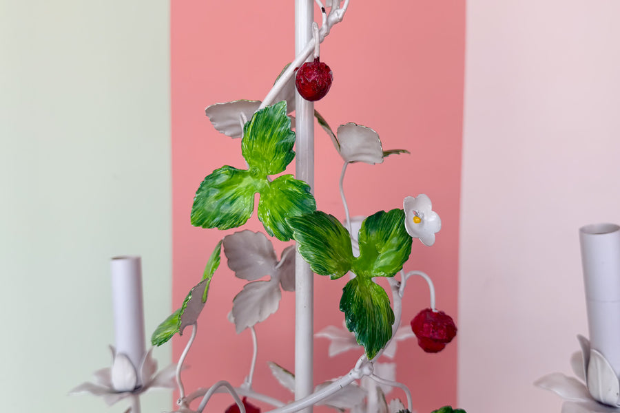 Sweet Strawberry Tole Chandelier