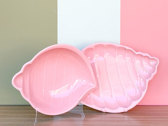 Pretty Pink Japanese Shell Platter and Bowl