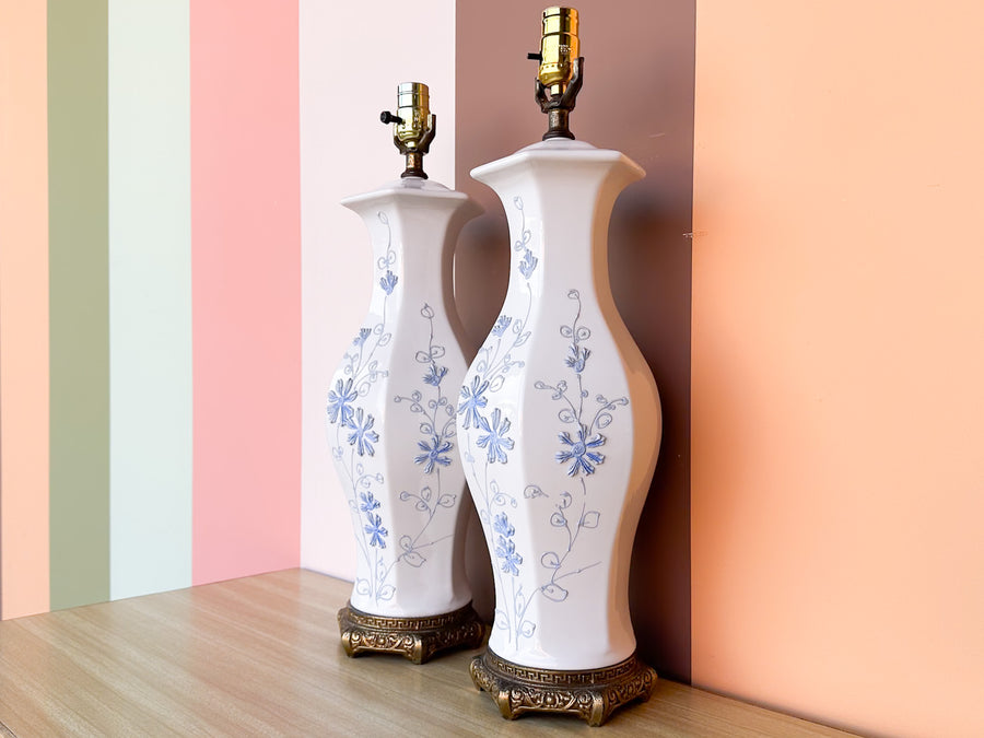 Pair of Baby Blue Icing Lamps