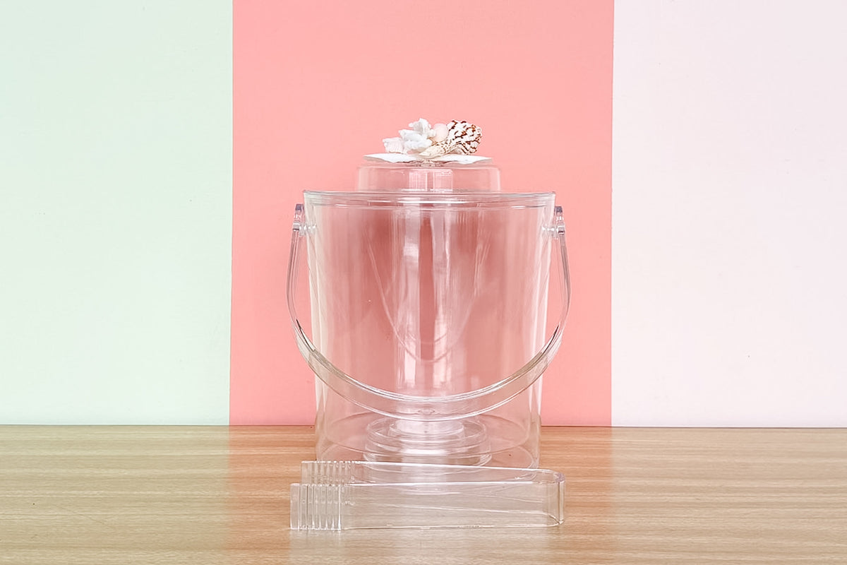 Clam Shell and Coral Lucite Ice Bucket